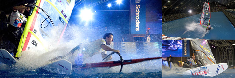 Indoor Windsurfing - Schroders Boat Show 2005