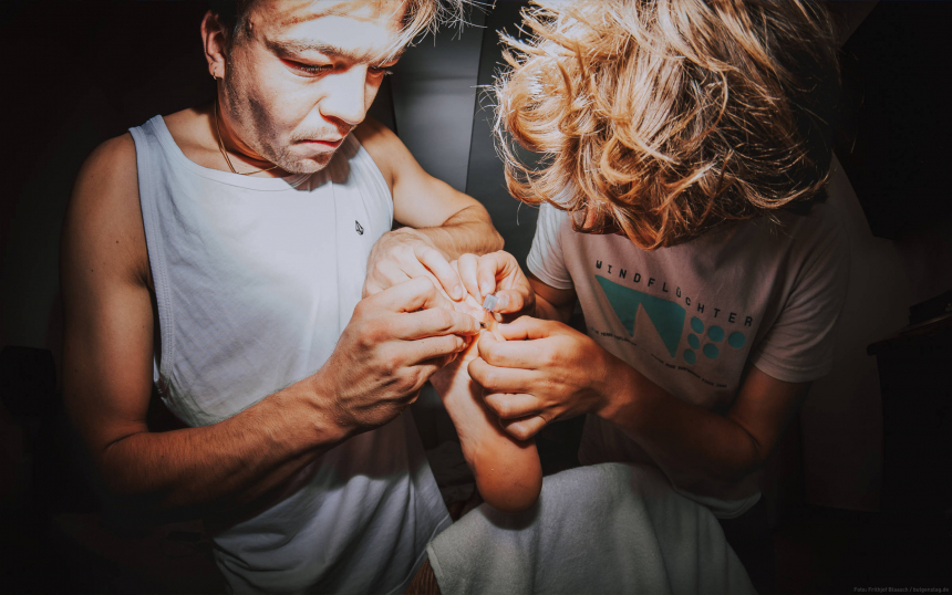 The sea urchin spines in my foot need to be removed