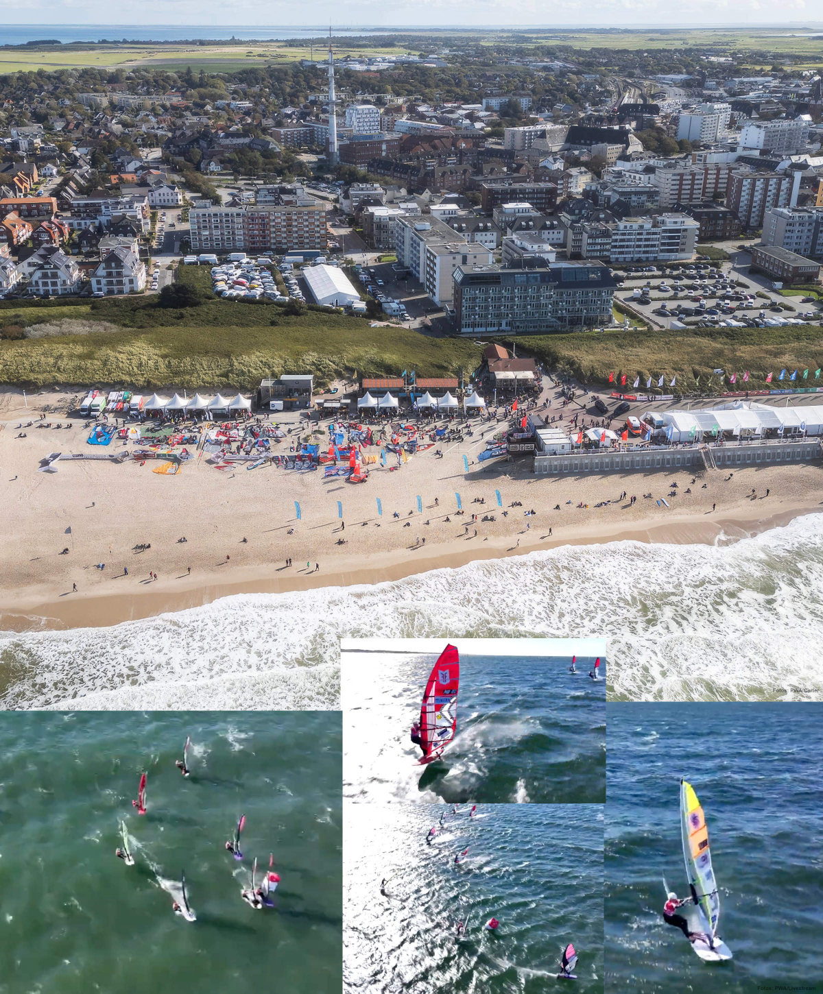 Windsurf World Cup Sylt 2024 - Westerland aus der Luft