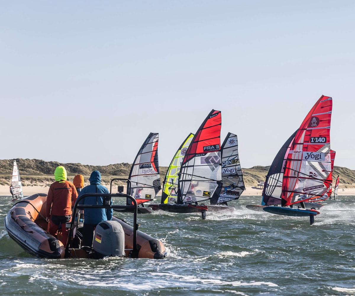 Start bei ablandigem Wind
