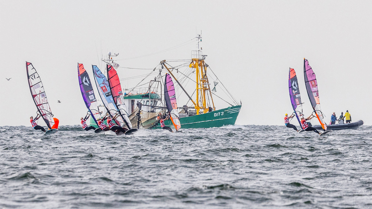 Drei Foil Slalom Rennrunden gab es am Donnerstag