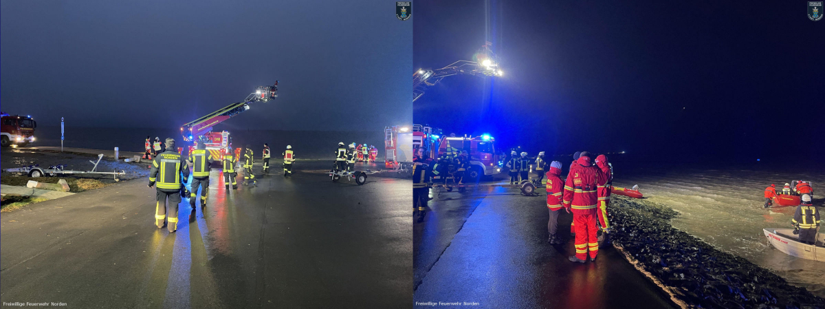 Einsatz der Einsatzkräfte vor Norddeich.