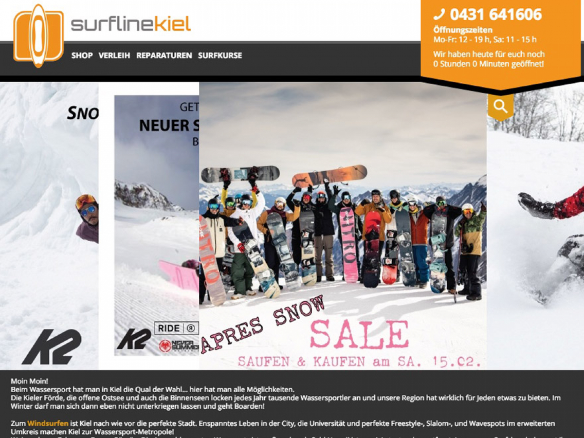 Apres Snow SALE - am 15.2. bei Surf Line Kiel