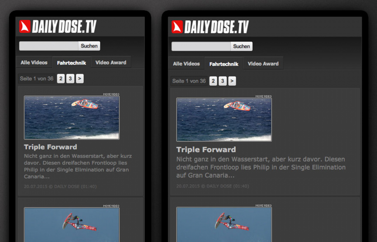 Mobile Website - DAILY DOSE TV für unterwegs