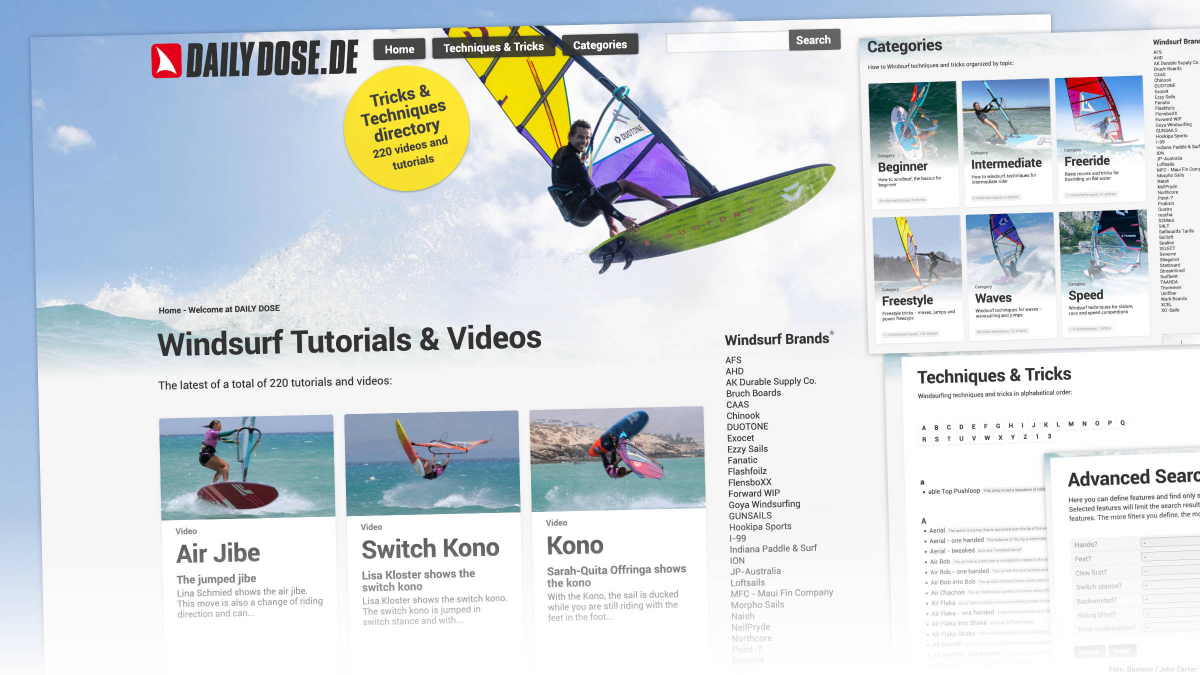 Englischsprachige Windsurf-Fahrtechnik auf dailydose.de/en