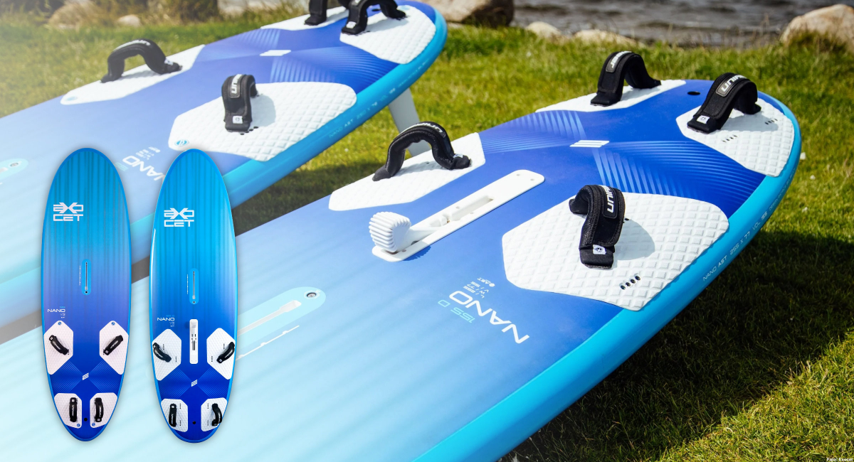 Ob mit oder ohne Schwert. Die Maße der beiden 155-Liter-Varianten des Exocet Nano sind gleich.