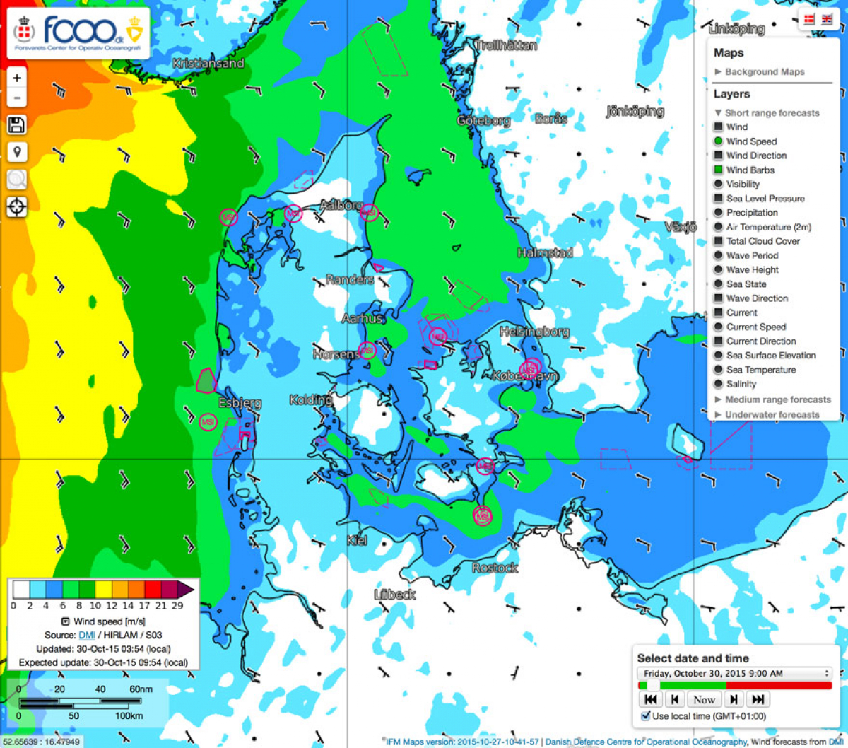 FCOO Marine Forecast - mobile Version