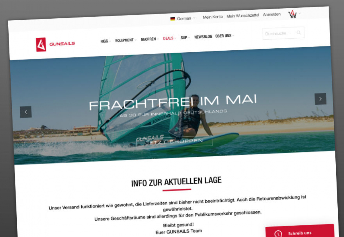 Frachtfrei im Mai - GUNSAILS