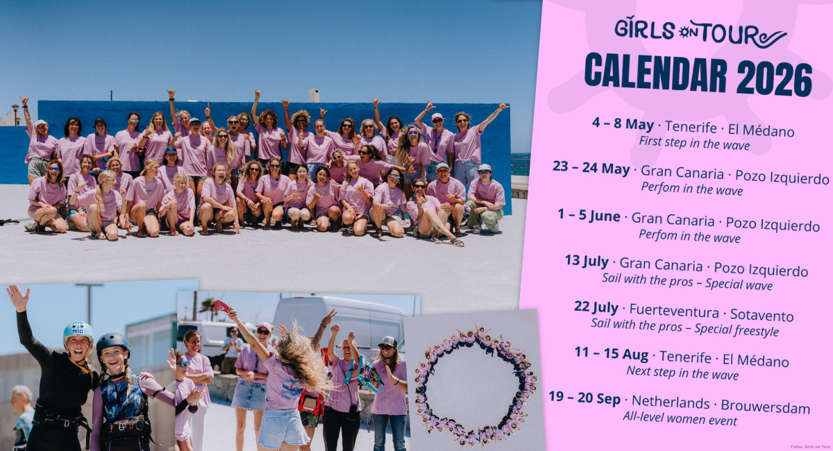 Die Camps von 'Girls on Tour' richten sich ausschließlich an Frauen. Unterrichtet wird von einigen der besten Windsurferinnen deer Welt.