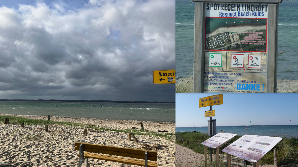 Der Strand von Lindhöft im Frühjahr 2024 und im Herbst 2023
