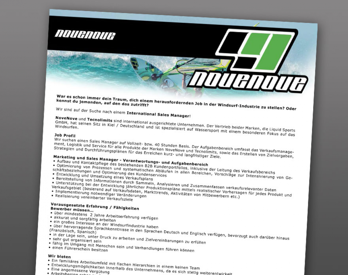 Job Angebot - Sales Manager