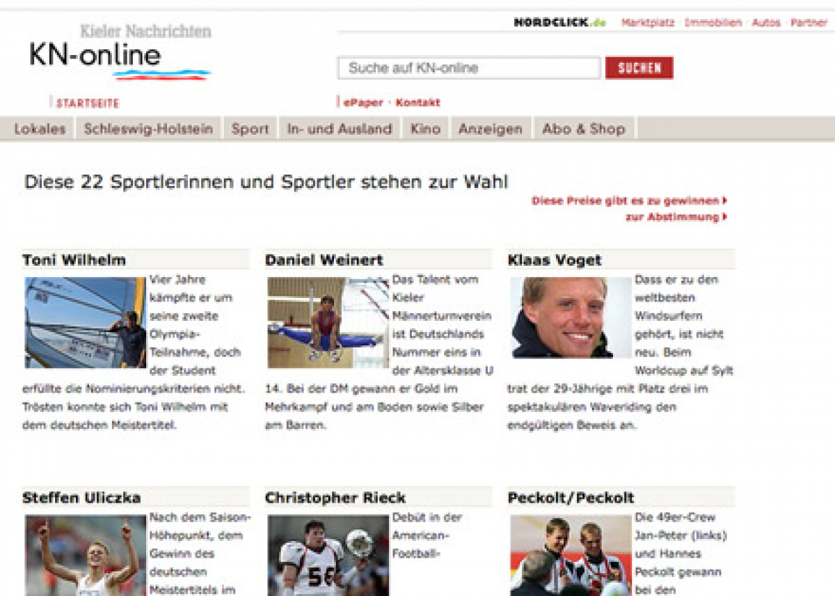 Sportlerwahl - Kieler Nachrichten