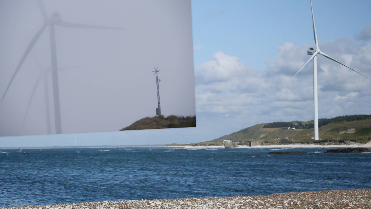 The two bunkers in Middles and the surveillance camera on the dune in front of the bunkers