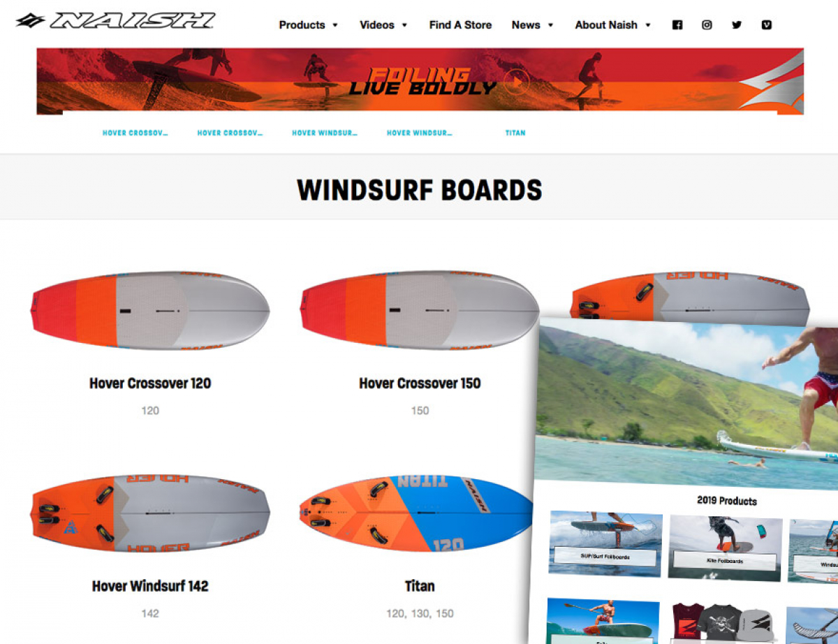 Naish Foils 2019 - neue Website