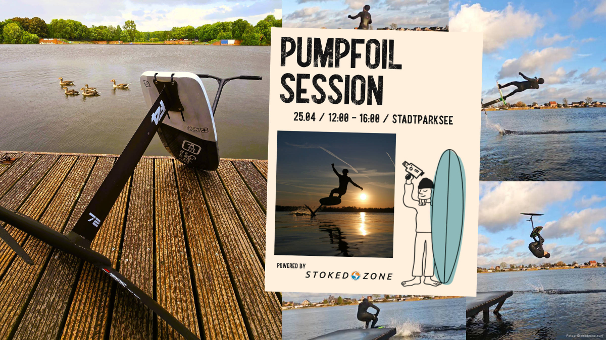 Pump Foiling in Hamburg - pump foiling session April 25 at the Stadtparksee