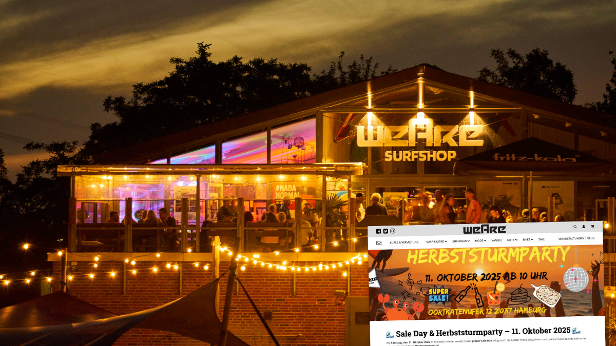 Sale Day & Herbststurmparty am 11. Oktober 2025 beim weAre Surfshop in Hamburg