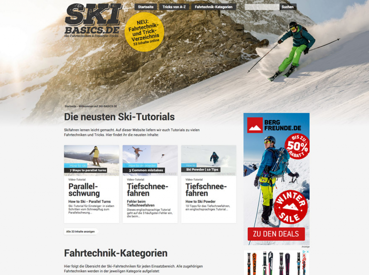 Skifahren lernen - Ski-Fahrtechniken & Tricks