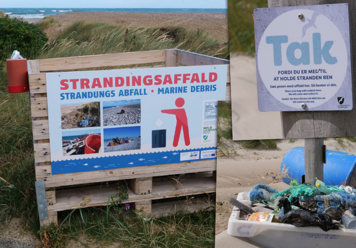 Sammelboxen am Strand - Strandreinigung in DK