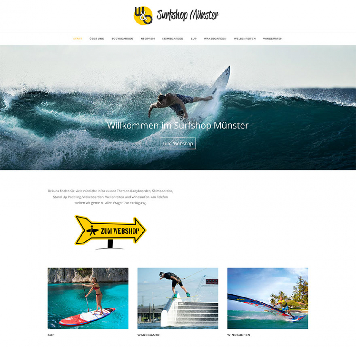 Neue Website - Surfshop Münster