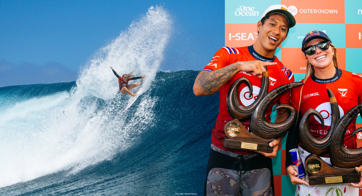 Such an amazing top turn at Teahupo'o. Erin Brooks won the women’s event at the Tahiti Surf Pro. Seth Moniz took the men’s title.