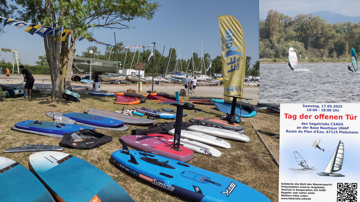 Windsurf- & Wingfoil Testival am Plobsheimer Becken - Tag der offenen Tür am 17. Mai 2025