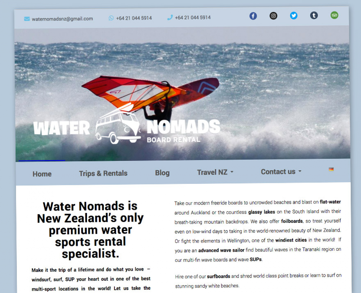 Water Nomads - Leihmaterial in Neuseeland