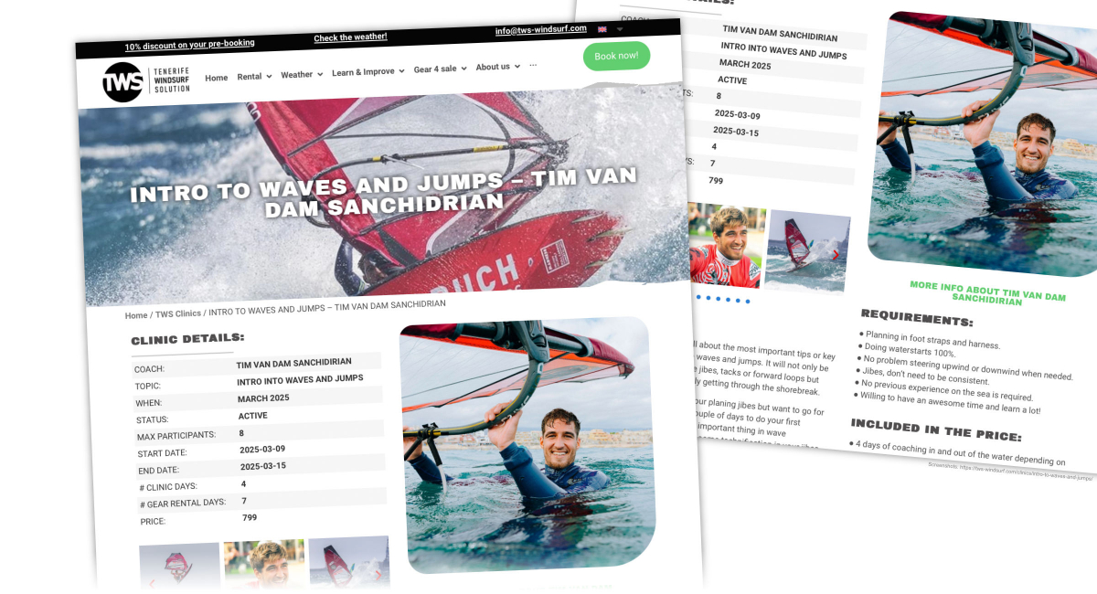 TWS Wave Camp - Windsurf Clinic auf Teneriffa