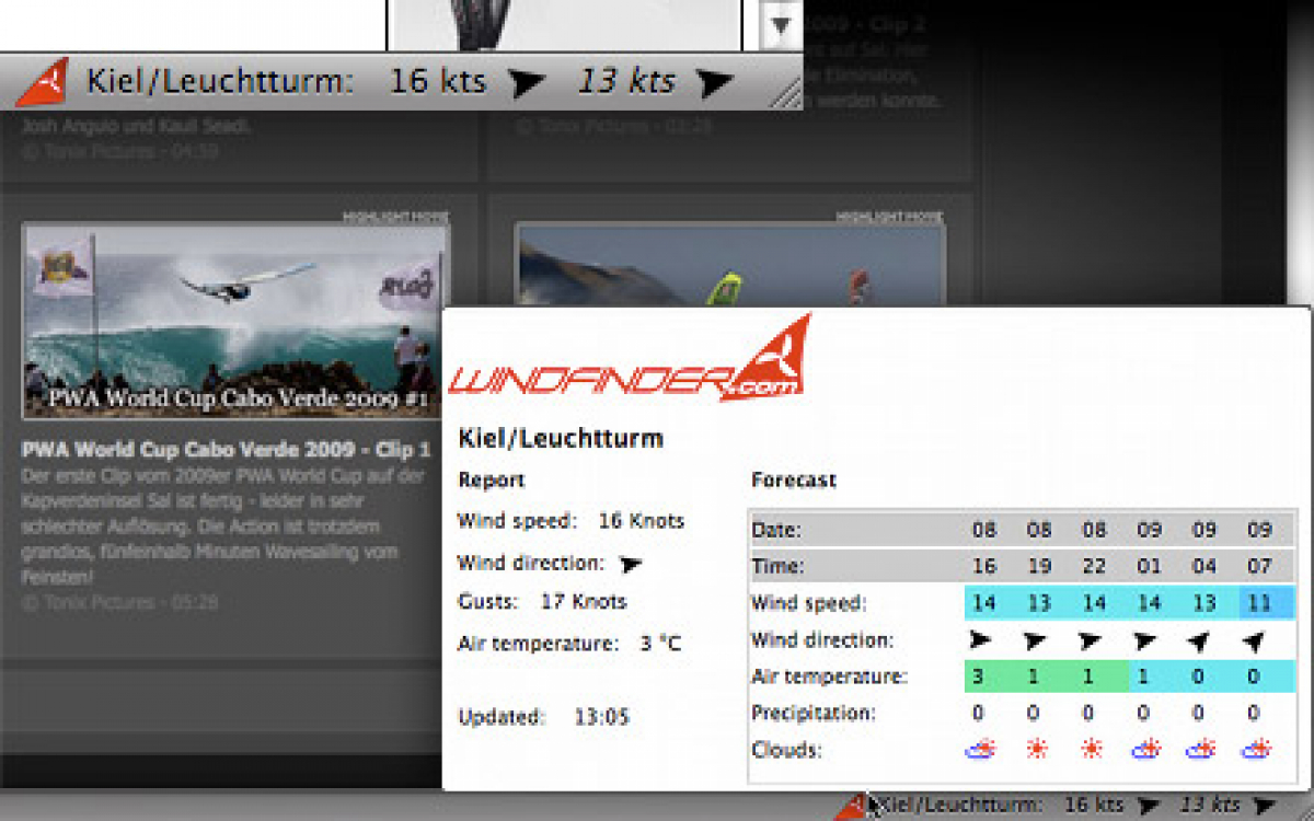 Windfinder Windfox - Windalarm im Browser