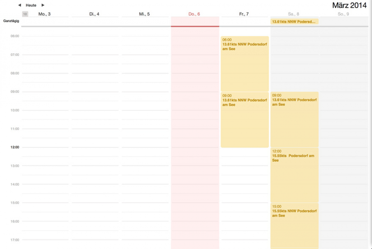 Wind Kalender - Das Date mit dem Wind