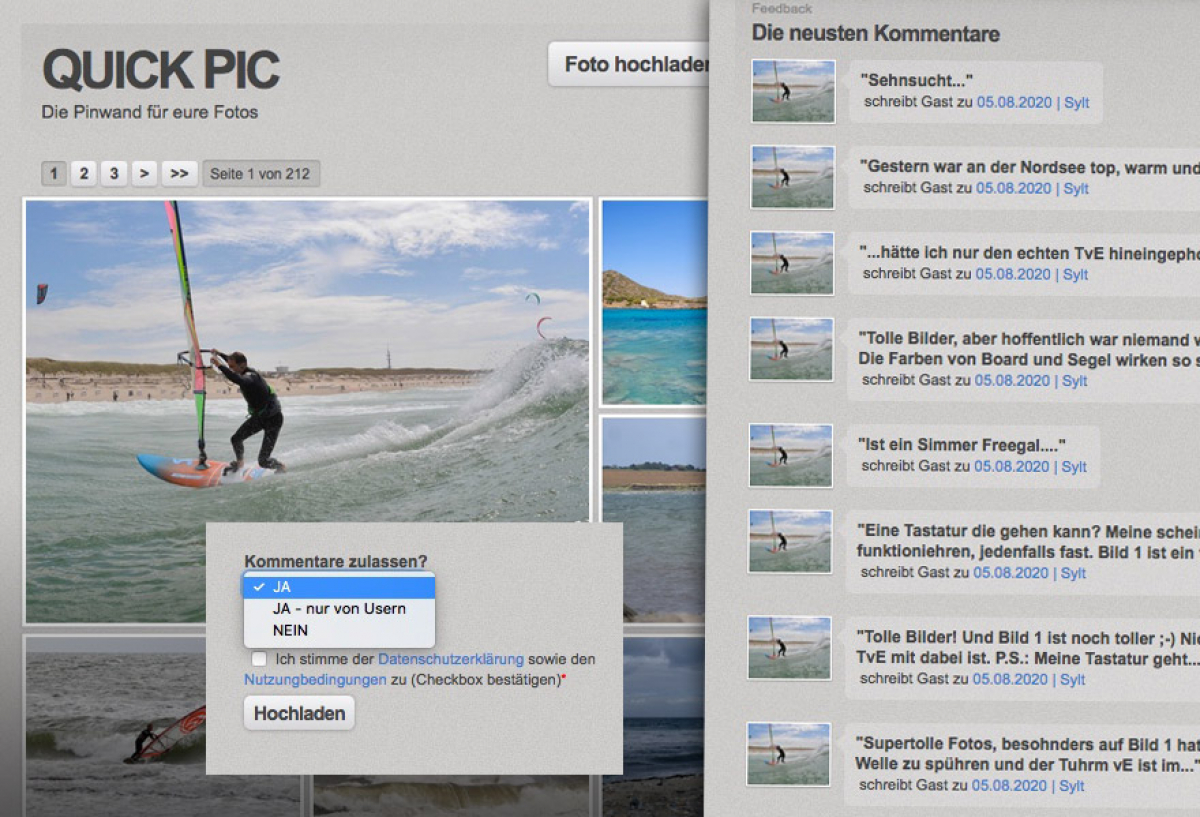 Kommentar zulassen - Option im QuickPic Upload