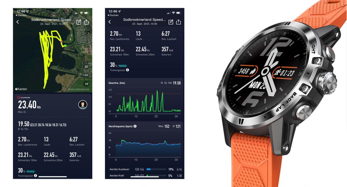 Coros Smartwatch mit GPS für Windsurfer, Triathleten und Ultra Running