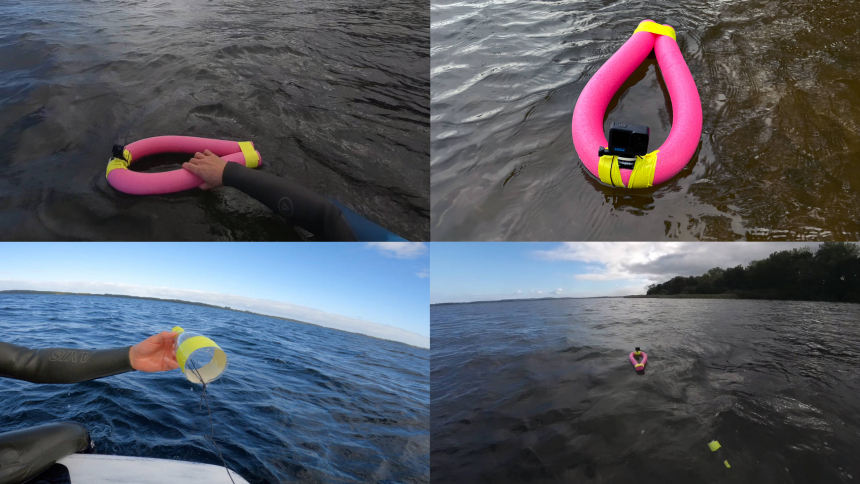 Put the camera in the water and start filming