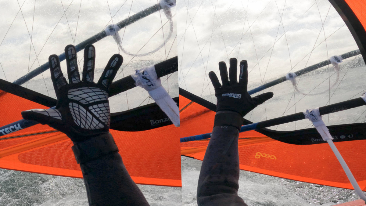 An den Ärmeln des Neoprenanzug mit einem zusätzlichen Klettband abgedichtet