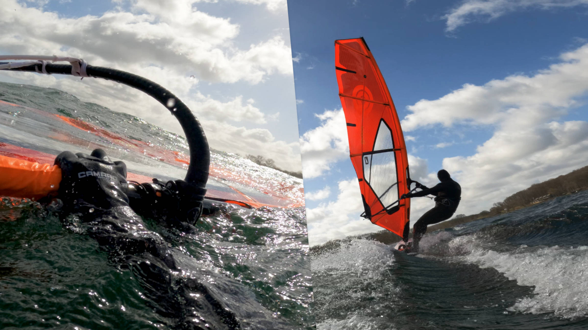 Windsurfen mit den Titanium Gloves von Camaro