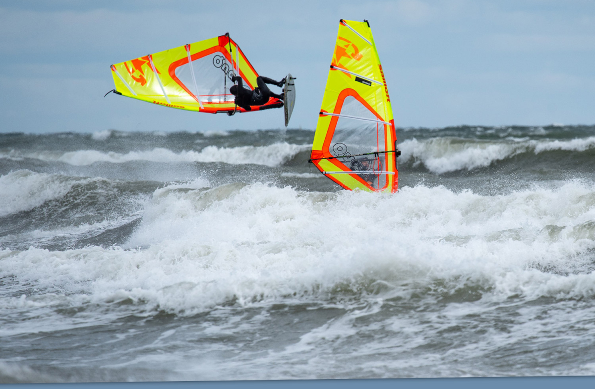 Windsurfen in Lippe bei Sturm aus Nord-Nordost - 11. Mai 2020