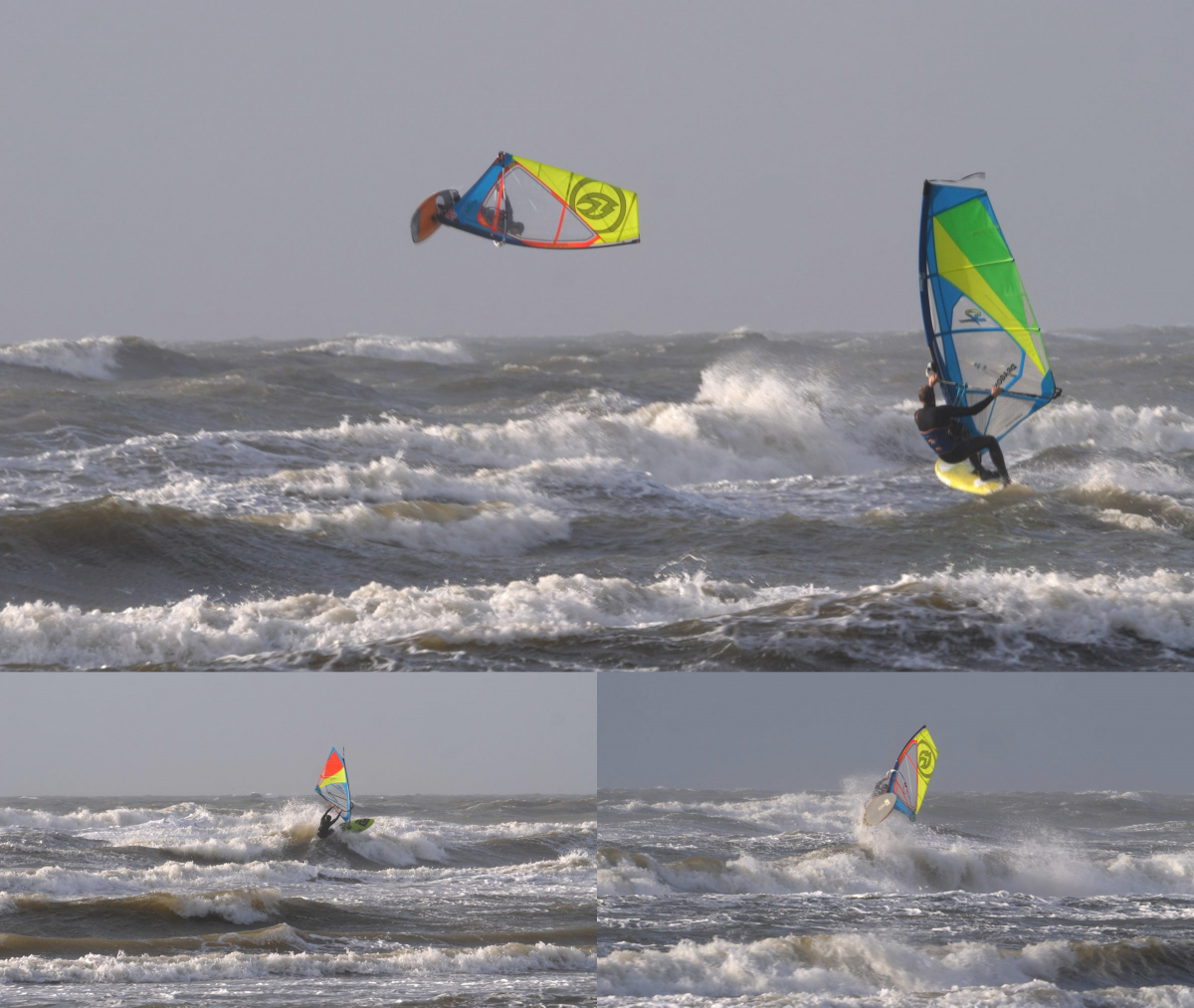 Windsurf-Action in der Nordseebrandung