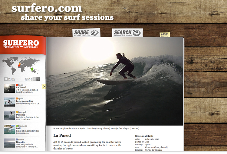 surfero.com - share your surf sessions