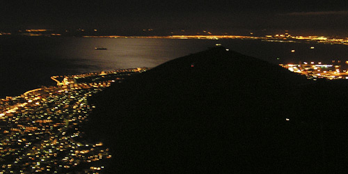 Blick vom Lions Head bei Nacht