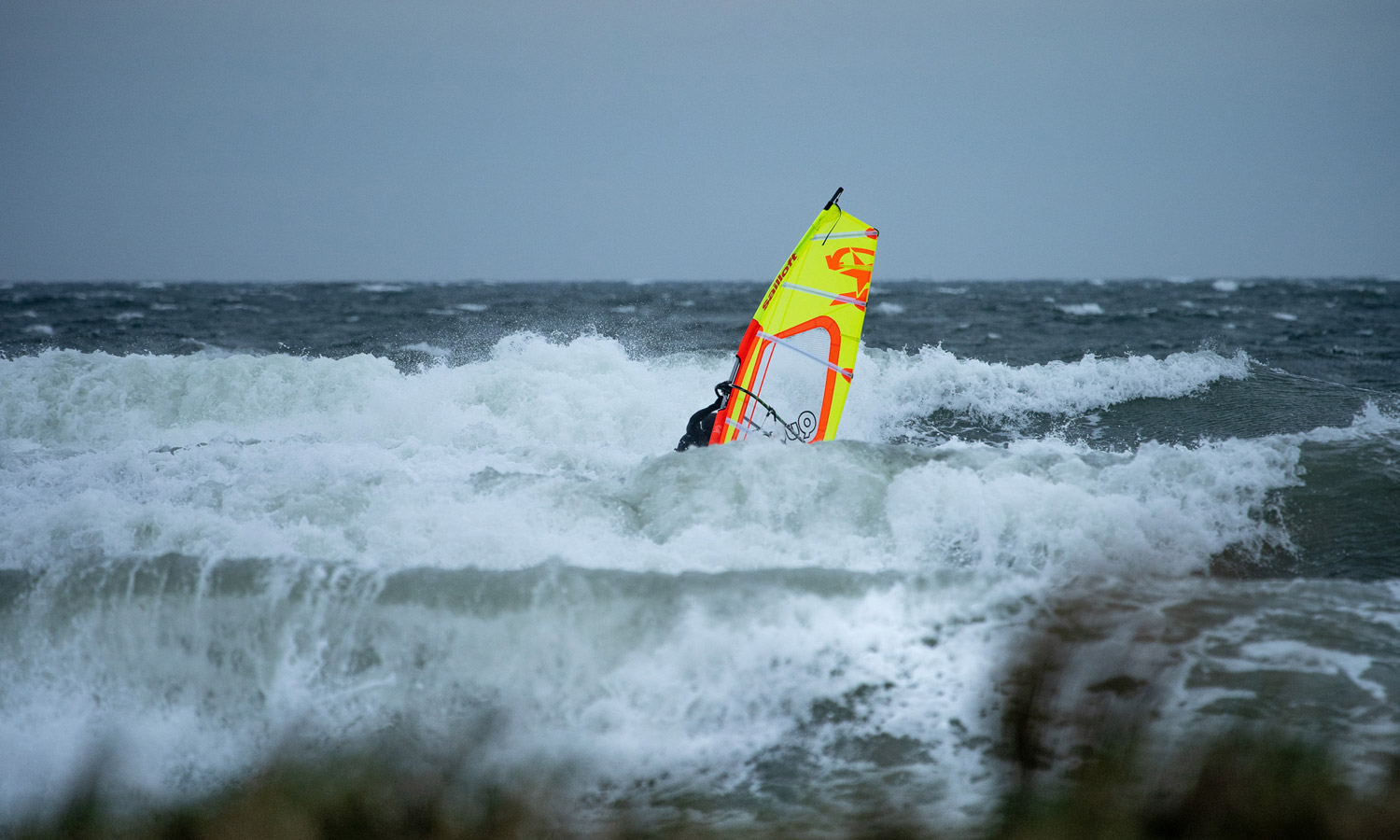 Windsurfen bei Sturmtief Sabine auf Langeland
