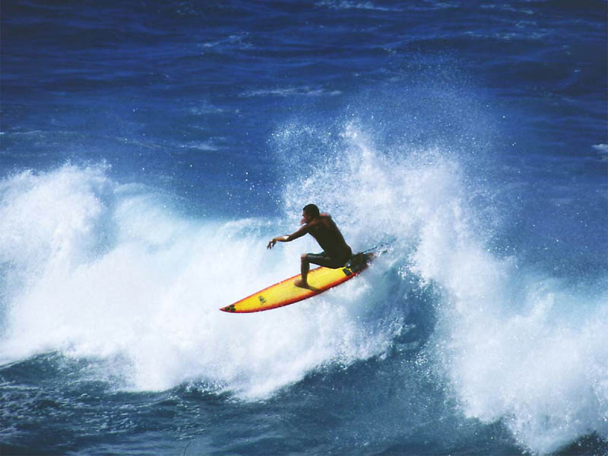 Maui Local shredded die Welle in Pavillions/Maui